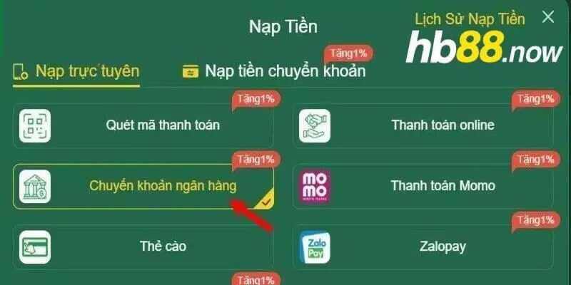 Hướng dẫn quy trình nạp tiền HB88 nhanh chóng, đơn giản cho người mới